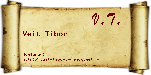 Veit Tibor névjegykártya